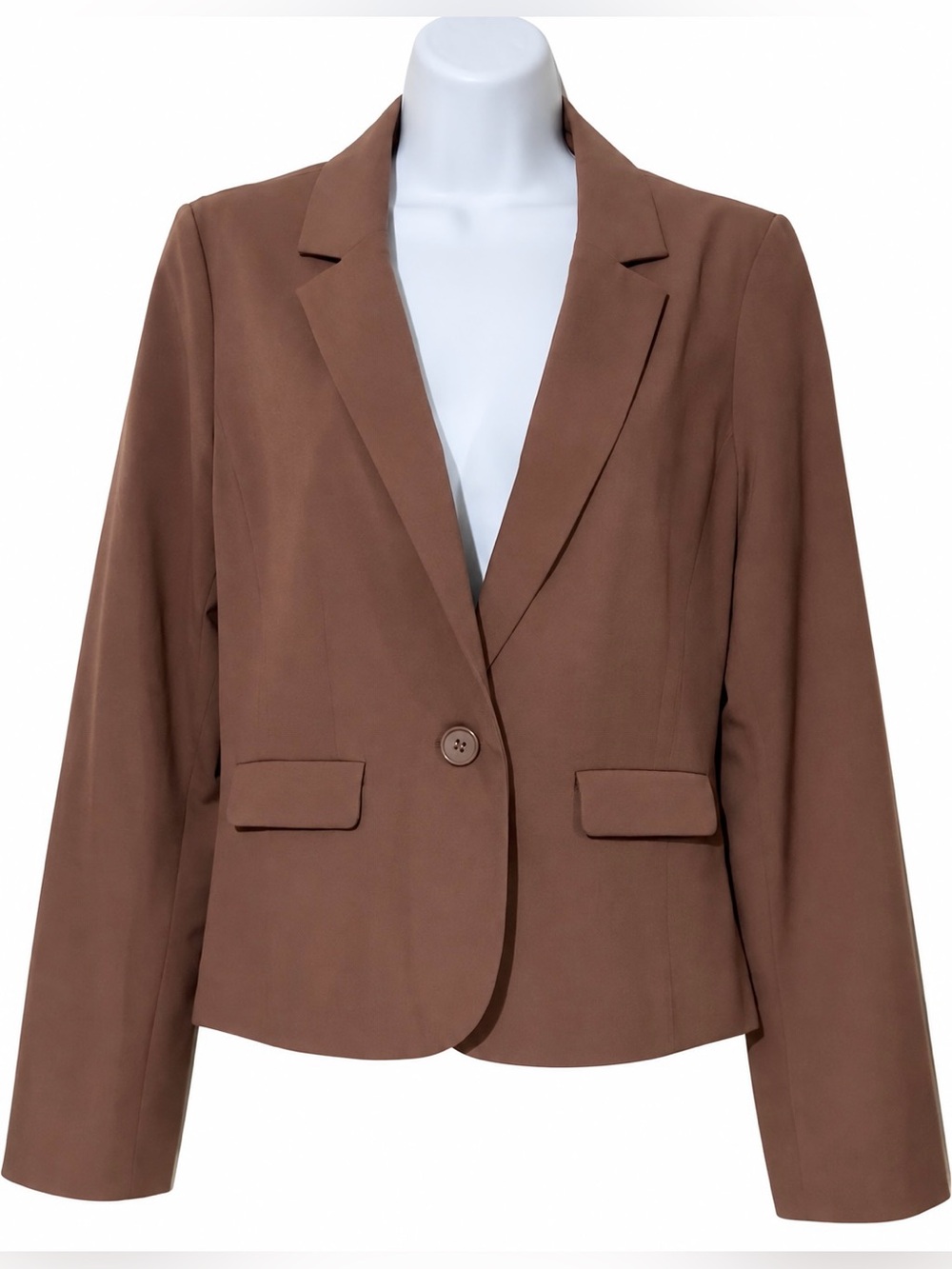 Frenchi Women’s Cinnamon Brown Single-Button Blazer Size M
